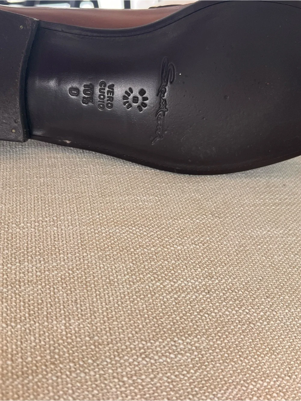 Santoni Brown Leather Tassel Loafers